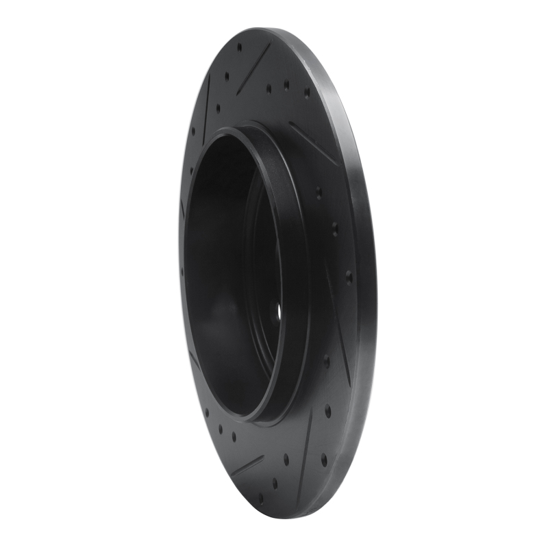 Lincoln Aviator Brake Rotor (1) - Rear Right - R1 Concepts - Drilled & Slotted - Black - `03-`05